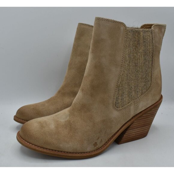 Sofft Womens 11 Tara Chelsea Barley Leather Block Heel Zip Western Booties Boots - Picture 2 of 15